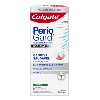 2 Unidades Enxaguante Bucal Colgate PerioGard Uso Diário Sem Álcool 500ml