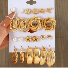 Brincos liga de zinco 11 pares 5599201