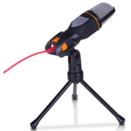 Microfone Condensador Omnidirecional + Tripé - DAFUSHOP
