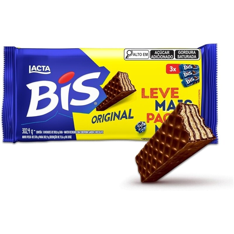 3 Unidades Chocolate Bis Xtra Ao Leite Tripack - 100,8g