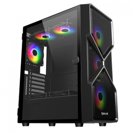 Gabinete Gamer Redragon Superion Mid Tower Vidro Temperado Black ATX Sem Fonte Sem Fan - GC-MB211