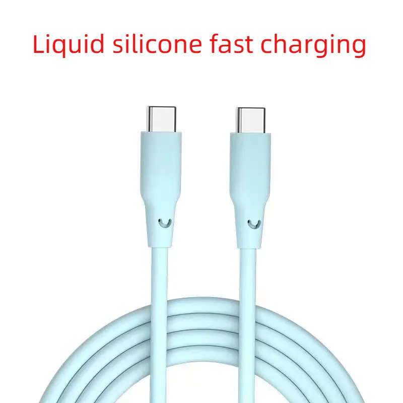 Cabo USB C de Silicone Líquido, Cabo de Carregamento Rápido de Dados, Pd 100W