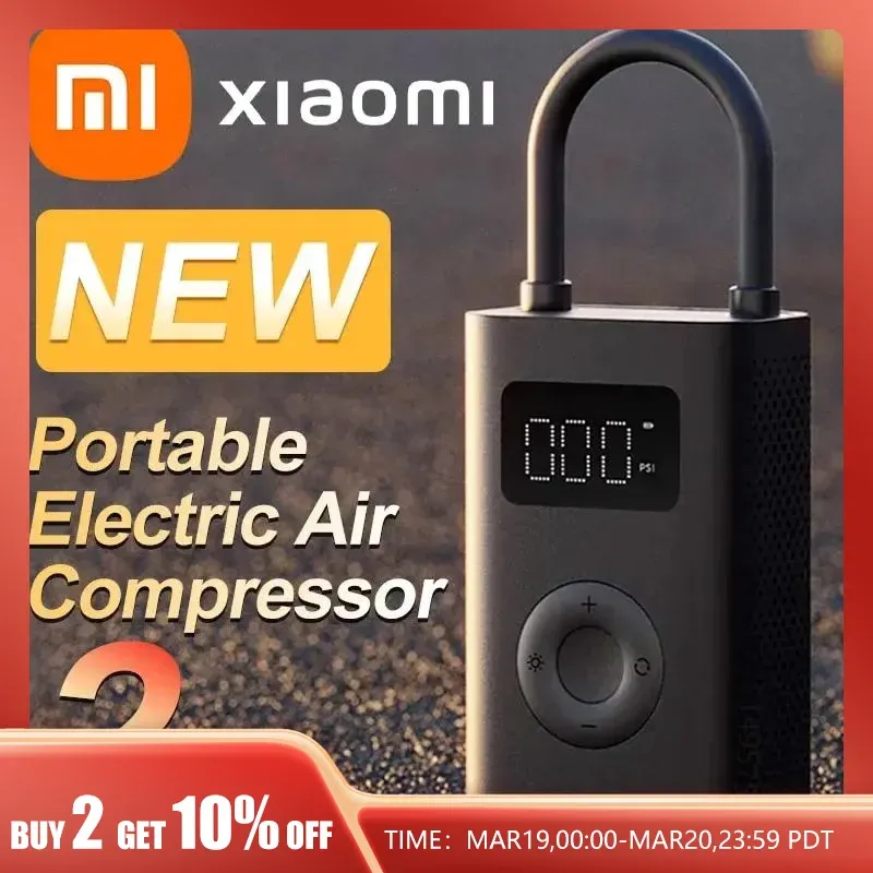 [Taxa Inclusa/Moedas] Compressor de Ar Xiaomi Mijia 1S 150PSI Bomba Recarregável