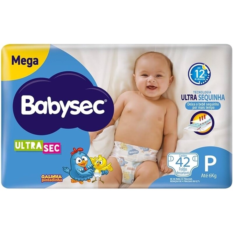 Fralda Babysec UltraSec Galinha Pintadinha P - 42 Unidades