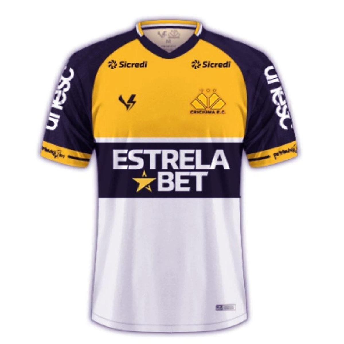 Camisa Criciúma 2023 Tricolor Volt com Patrocínio Masculino