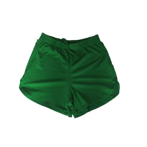 Shorts Malha Canelado com Elástico Colorido - Feminino