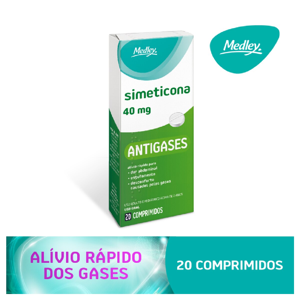 Simeticona 40mg 20 Comprimidos Medley