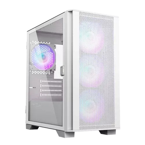Gabinete Gamer Montech AIR 100 ARGB, Mini Tower, White, mATX, 4 Fans, Vidro Temperado