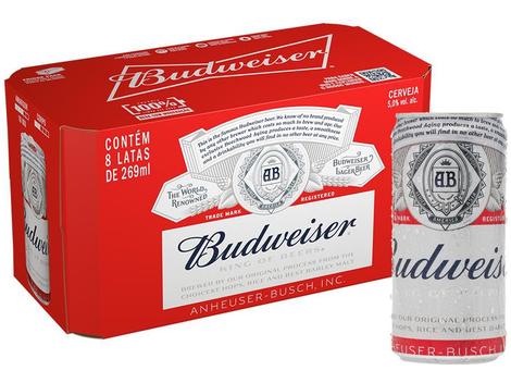 Cerveja Budweiser American Lager 8 Unidades 269ml