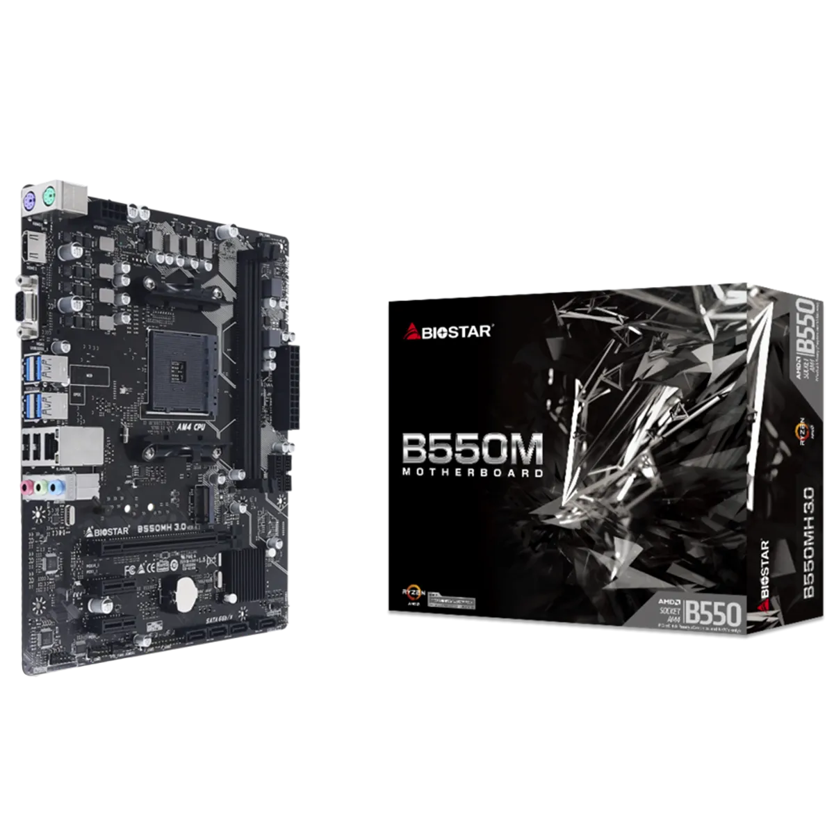 Placa Mãe Biostar B550MH, Chipset B550, AMD AM4, mATX, DDR4, AB55AM4S-R02-BS212X