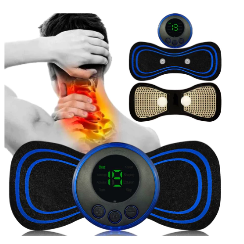 Mini Massageador Elétrico Portátil Cervical EMS Alivia Dores Corpo Pescoço
