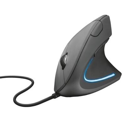 Mouse Trust Vertical Ergonômico Verto LED Azul 6 Botões - 22885