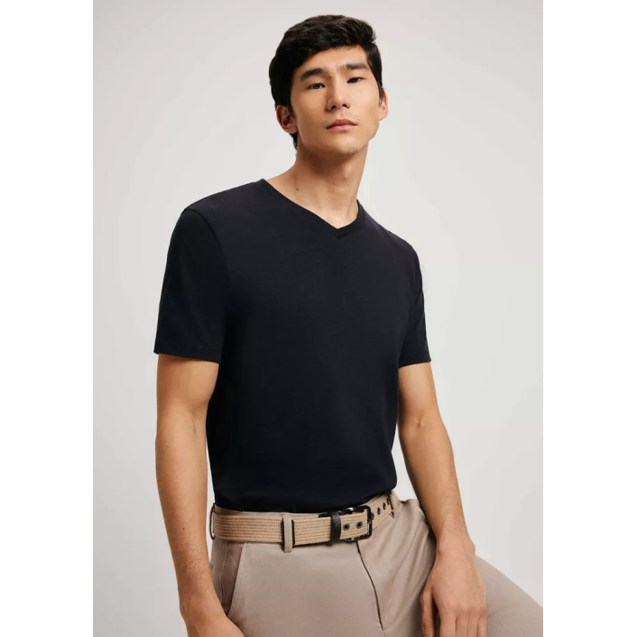 Camiseta Básica Masculina Flamê Com Decote V Hering