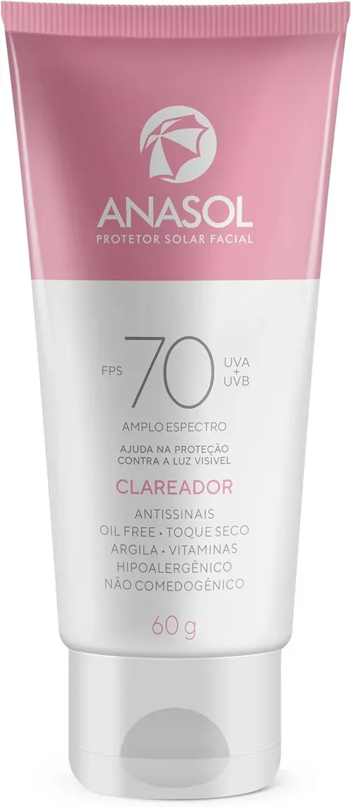 [ PRIME ] Anasol Protetor Solar Facial FPS 70 Clareador - 60 g