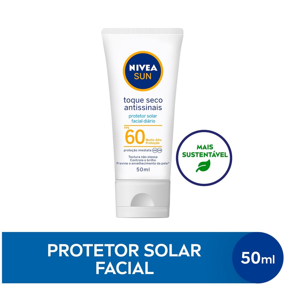 Protetor Solar Nivea Sun Facial Toque Seco Fps60 50ml