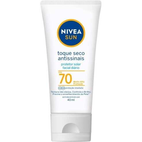 Protetor Solar Facial Nivea Sun Toque Seco Antissinais FPS 70 40ml