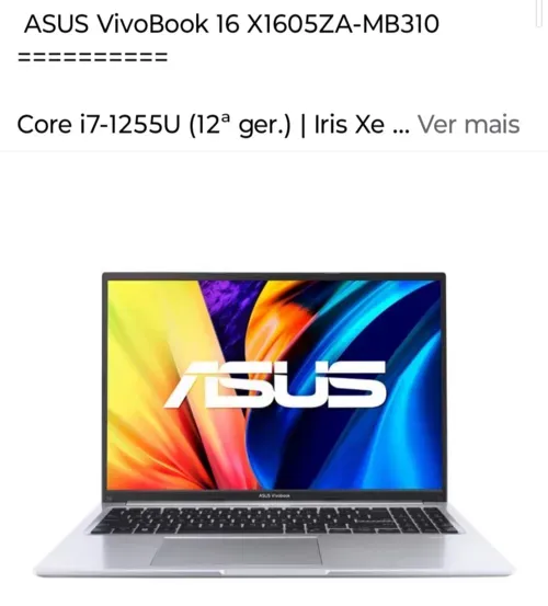 Asus VivoBook 16- Core i7 1225U