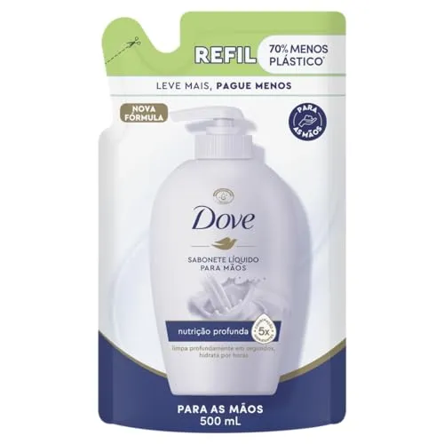 [+ por - 10,50] Refil Dove Sabonete Líquido 500ML Nutrição Profunda