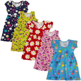 Kit Vestido Infantil Verão Roupitas 5 Unidades