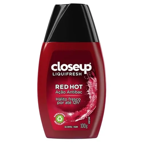 Close Up Gel Dental Com Flúor Red Hot Ação Antibac Closeup Liquifresh Frasco 100G Branco