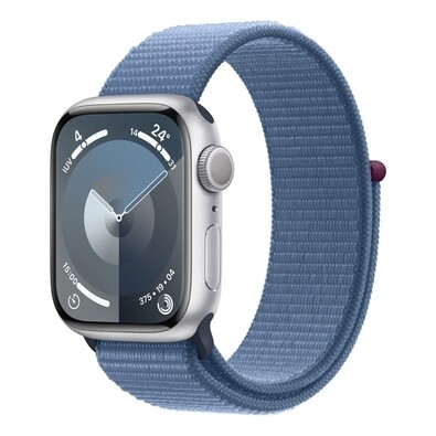 Apple Watch Series 9 Caixa Prateada de Alumínio 41mm Pulseira Loop Esportiva GPS
