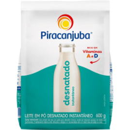 Leite em Pó Piracanjuba Desnatado Instantâneo Pouch 600g