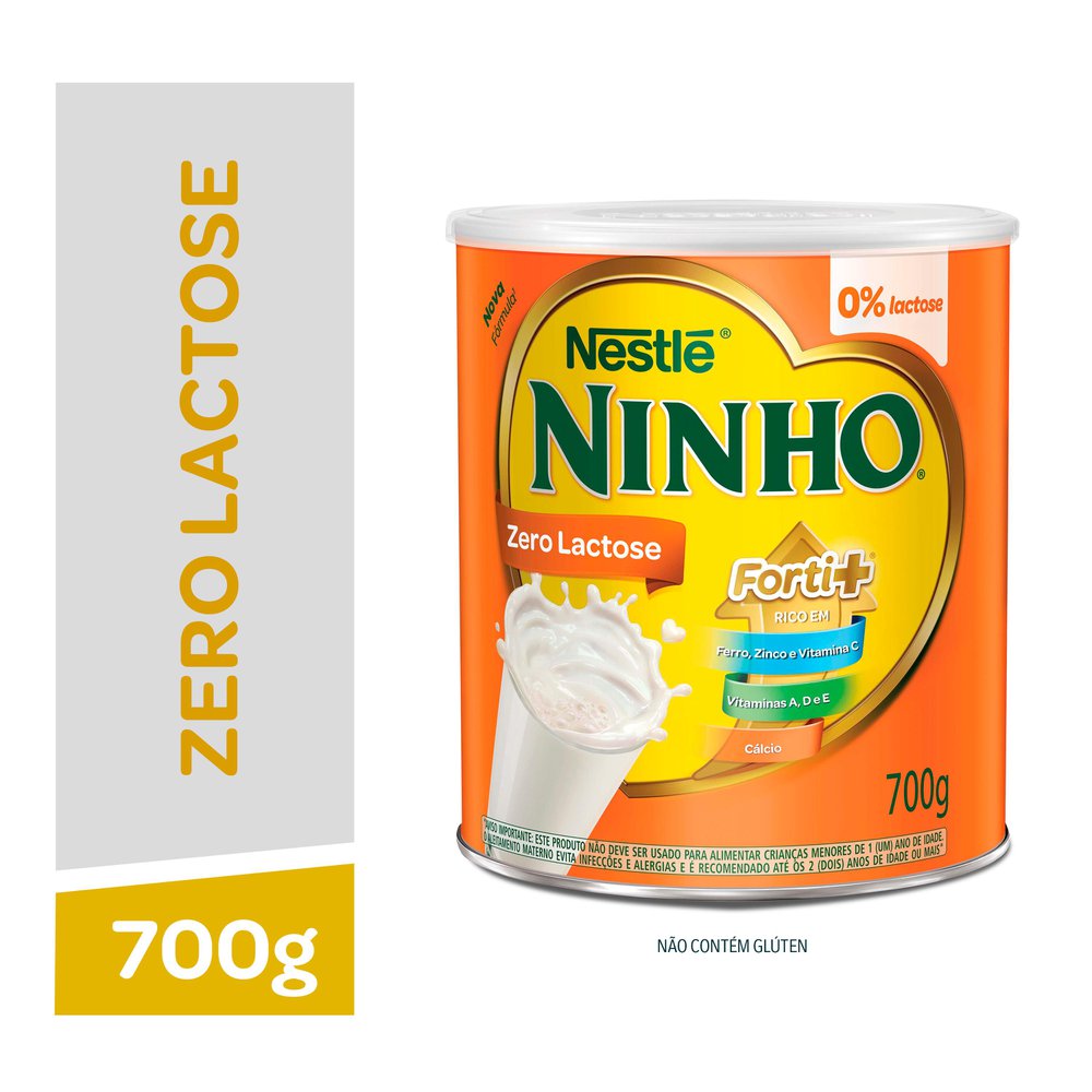 Leite Em Pó Ninho Fort+ Zero Lactose Lata 700g