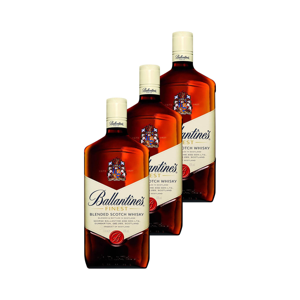 Whisky Ballantine&apos;s Finest Escocês 1 Litro - 3 Unidades