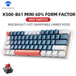 Teclado Mecânico Machenike K500-B61 RGB Switch Huano Hot Swap Keycaps PBT