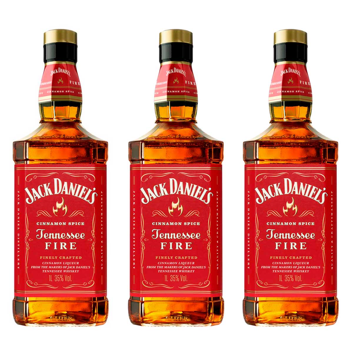 Whisky Jack Daniel&apos;s Tennessee Fire 1L 3 Unidades
