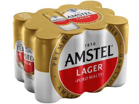 Cerveja Amstel Lager Lata 350ml - 12 Unidades