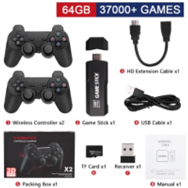 Video Game Stick GD10 64GB 4K HD 2.4G Controle Sem Fio Console Retro 37000 jogos