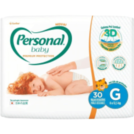2 Pacotes Fralda Personal Baby Premium Protection G - 30 unidades Cada