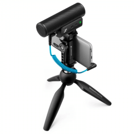 Microfone Shotgun Sennheiser Compacto Kit Mobile MKE 400: Clip para Smartphone + Mini Tripé - 509257