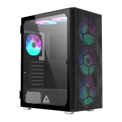 Saindo por R$ 229,9: Gabinete Gamer Montech x3 MESH, ATX, Mesh, Vidro Temperado, 6 Fans Rainbow inclusos | Pelando