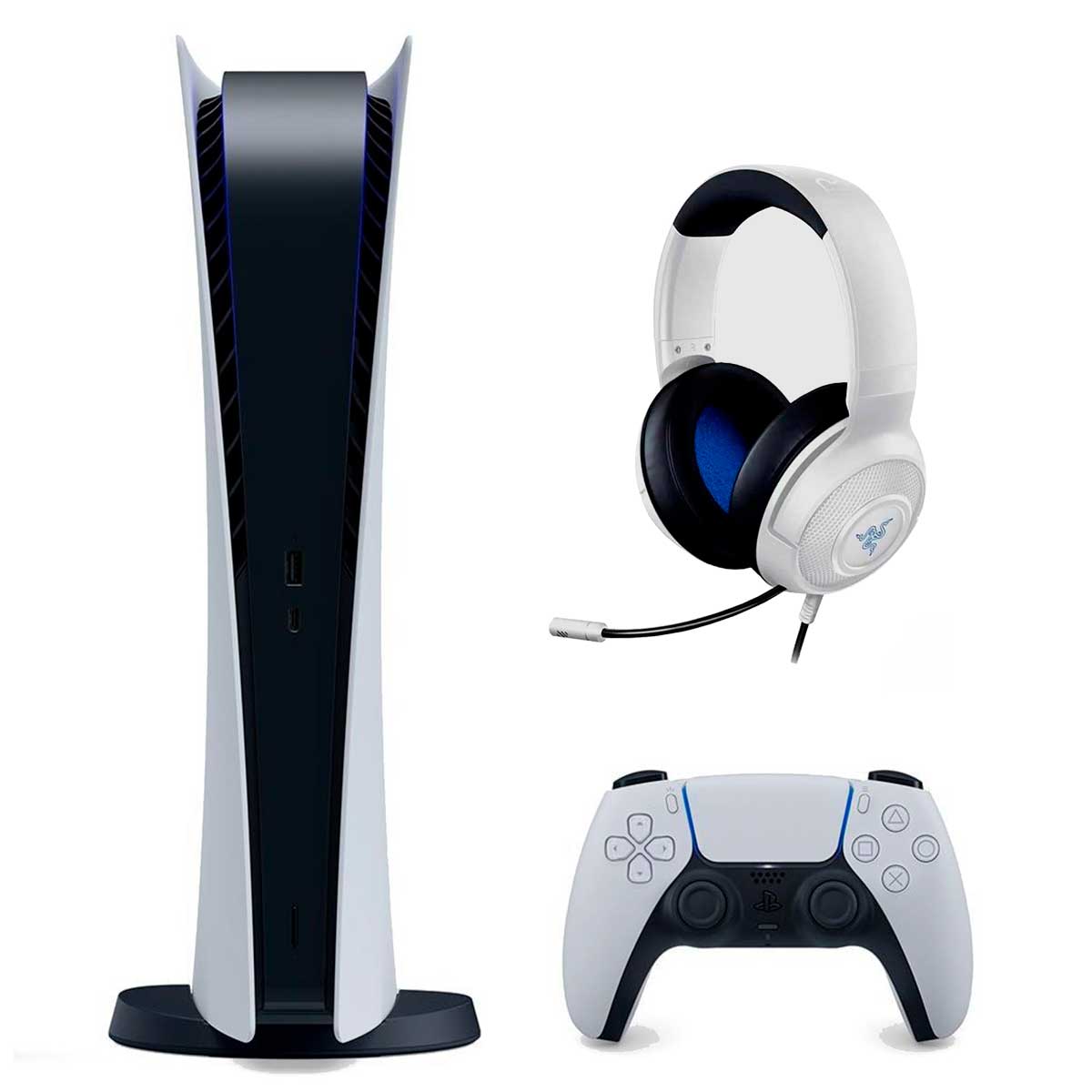 Saindo por R$ 3609,9: Console PS5 Edição Digital + Headset Gamer Razer Kraken X para Playstation | Pelando