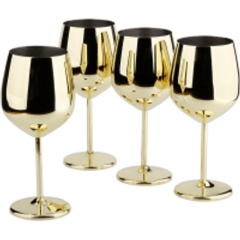 Conjunto 4 Taças de Vinho de Aço Inoxidável 530ml - ARORA