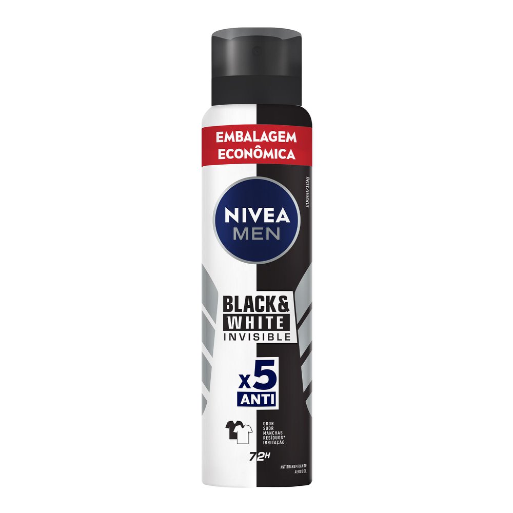 Saindo por R$ 9,99: (Leve 2 Pague 1) Desodorante Nivea Men Invisible For Black & White Aerossol 200ml | Pelando