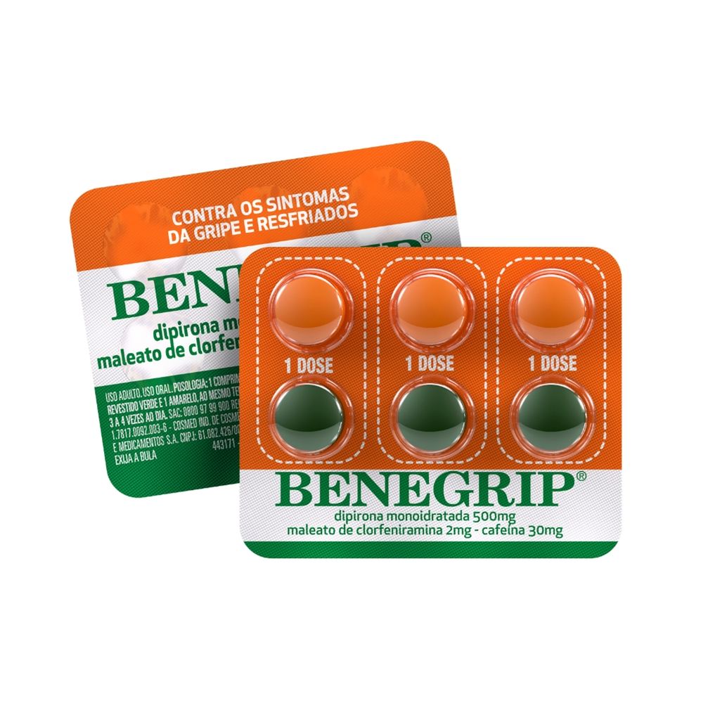 Saindo por R$ 7,25: (L2P1) Benegrip antigripal 6 comprimidos | Pelando