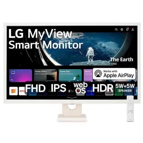 Saindo por R$ 1699,98: Monitor Smart LG MyView 32'' FHD HDR HDMI USB IPS Wifi WebOS - 32SR50F-W.AWZM | Pelando