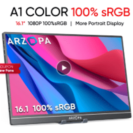 Monitor Portátil ARZOPA A1C 16.1'' 100% sRGB 1080P