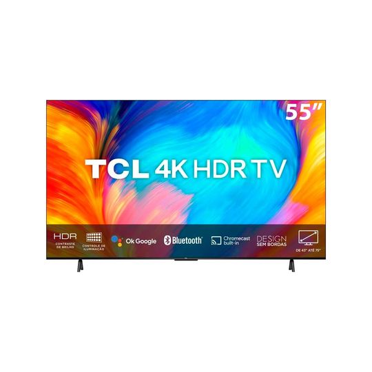 Smart TV 55" TCL LED Ultra HD 4K 55P635, Google TV, HDR, Wi-Fi, Bluetooth