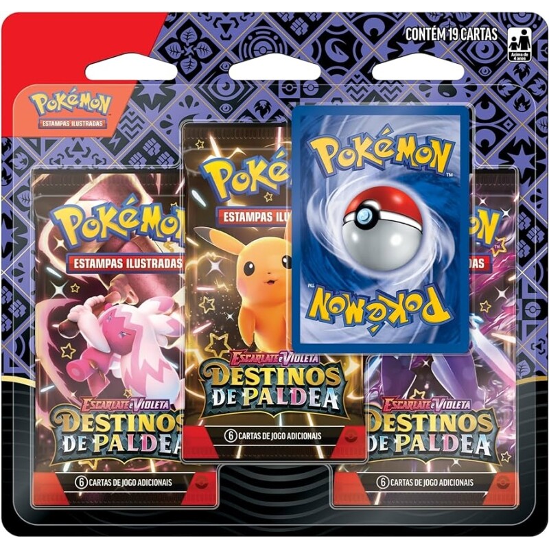 Blister Triplo Pokémon Destinos de Paldea Fidough Brilhante - Copag