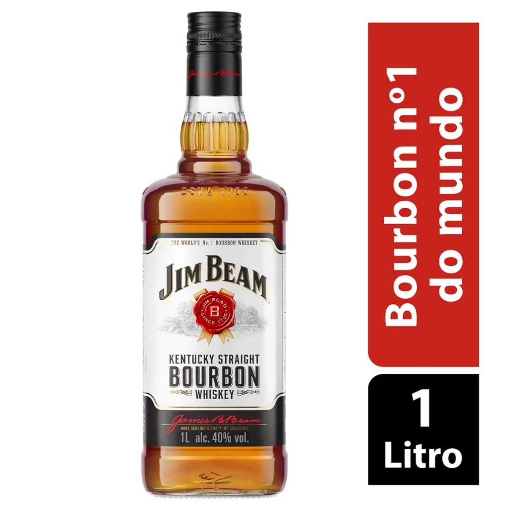 Saindo por R$ 72: Whiskey Bourbon Americano Jim Beam White 1L + Brinde | Pelando