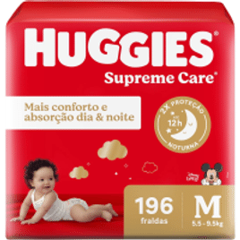 Fralda Huggies Supreme Care M - 196 Unidades