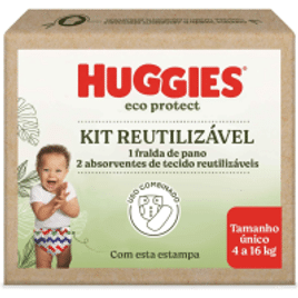 Kit Huggies Fralda Reutilizável Eco Protect - Listrado