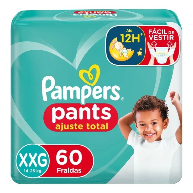 Fralda Pampers Pants Ajuste Total XXG - 60 Unidades