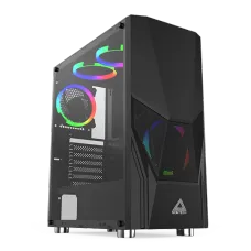 Gabinete Gamer Montech FIGHTER 500, Mid Tower, Black, ATX, 4 Fans, Vidro Temperado