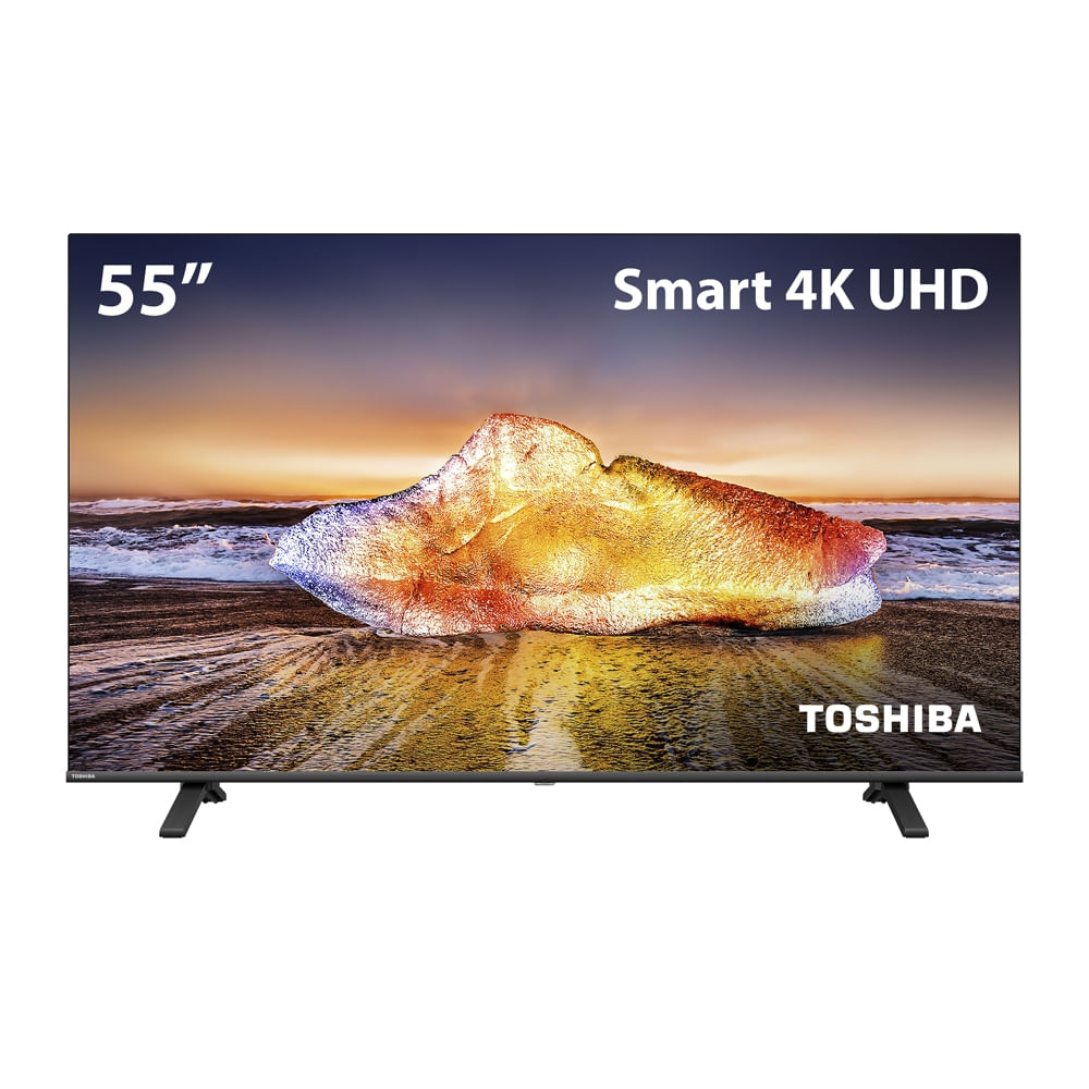 [AME R$1637 ] Smart TV 55&quot; Toshiba 4K VIDAA, Dolby Audio, Wi-fi e Comando de Voz - TB023M