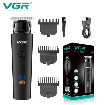 Saindo por R$ 104,99: [3 UNIDADES] VGR V-933/V-937 Hair Trimmer Profissional Aparadores elétricos Cordless Hair Clipper recarregável Display LED | Pelando